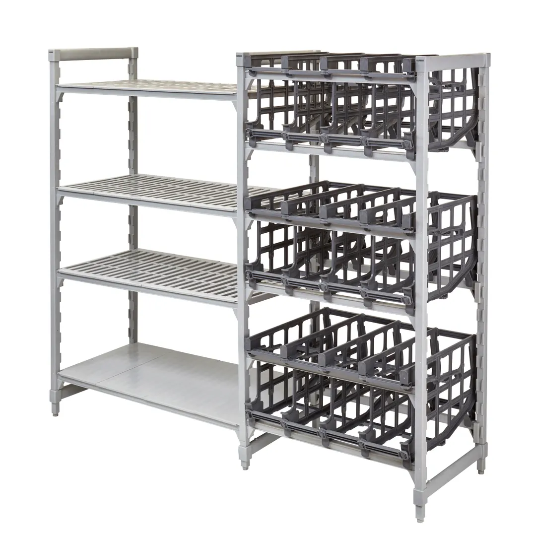 Cambro CPA243672C96480 Camshelving® Premium Full Size Add On Stationary Can Rack 96 #10 Cans Capacity