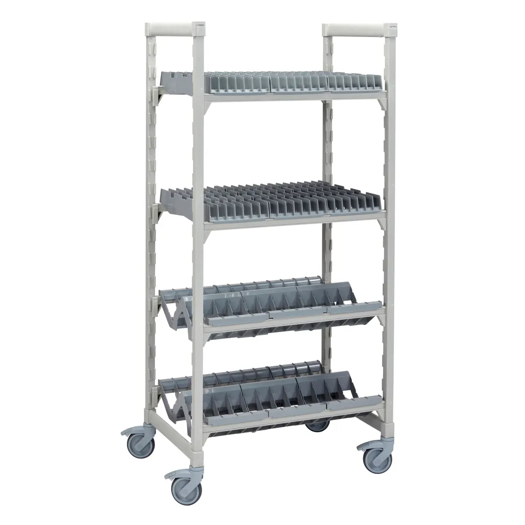 Cambro CPMU243675D4PKG 36" x 24" 75" Camshelving® Mobile Drying/Storage Rack w/ Plastic, 4 Tiers