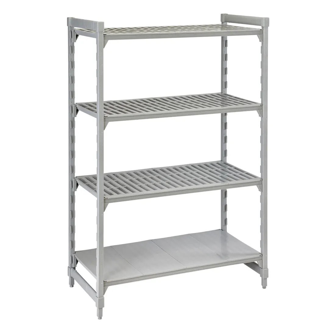 Cambro CPU214284VS4PKG Camshelving® Premium 4-Shelf Vented/Solid Starter Unit - 21" x 42" x 84"