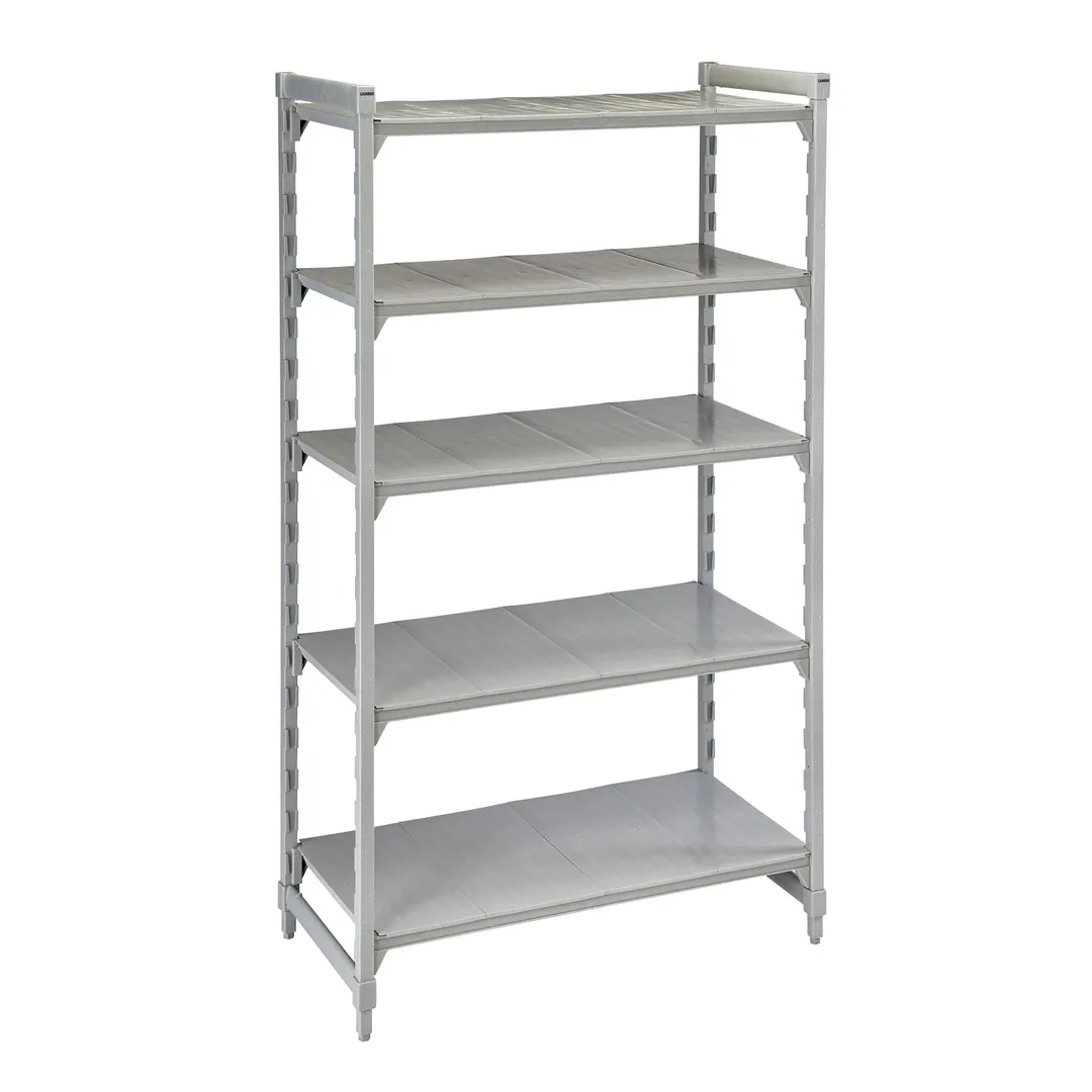 Cambro CPU214884S5PKG Camshelving® Premium 5-Shelf Solid Starter Shelving Unit - 21" x 48" x 84"