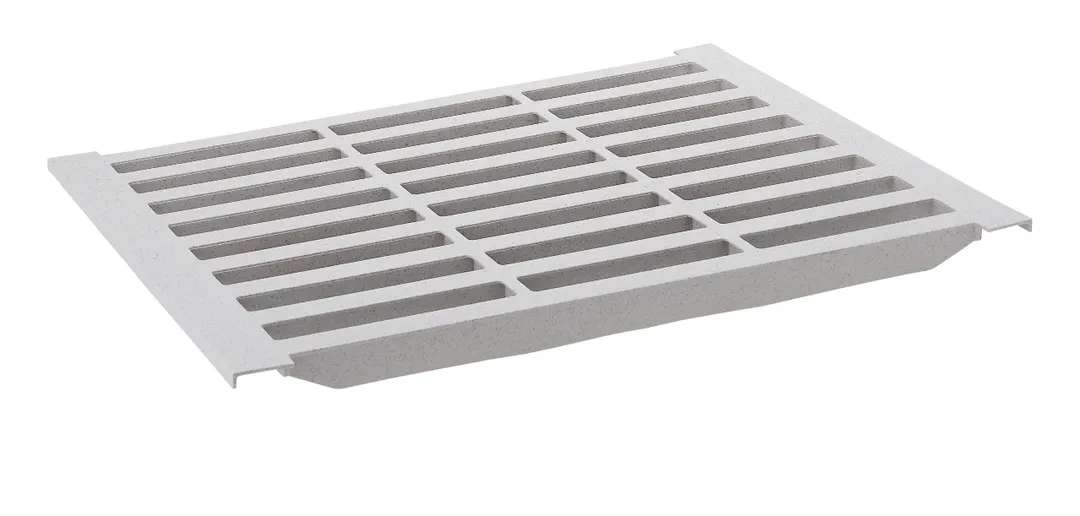 Cambro CS246V480 Camshelving Shelf Plate, 24''W x 6''D, Vented, Polypropylene, Speckled Gray, Camguard Antimicrobial, NSF Listed