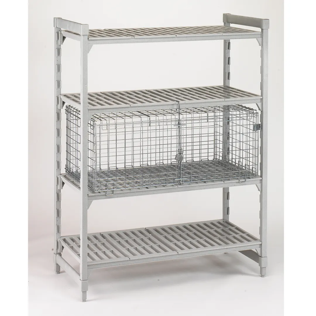 Cambro CSSC244818000 Stainless Steel Single Shelf Security Cage, 42 1/2" x 25 1/4" x 18"
