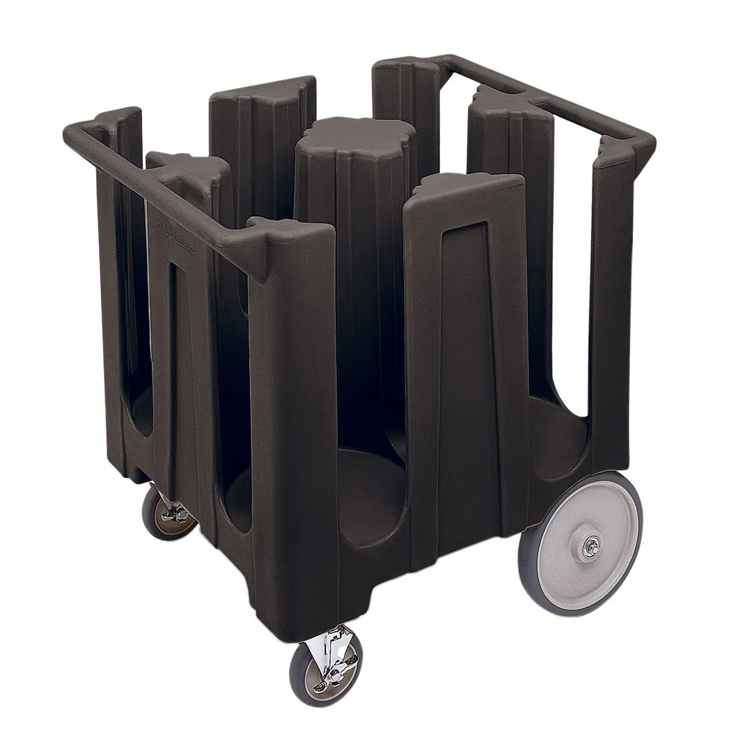 Cambro DC1225110 240 Plate Black Polyethylene Dish Dolly Cart, 32-3/4"L x 27-1/2"W, 4 Columns, NSF