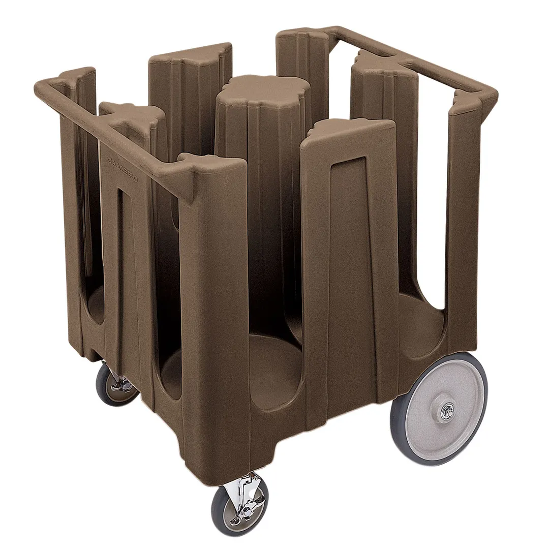 Cambro DC1225131 Dish Caddy Cart, 32.75L x 27.5W x 32H, 240 Plates, Polyethylene, Dark Brown, NSF