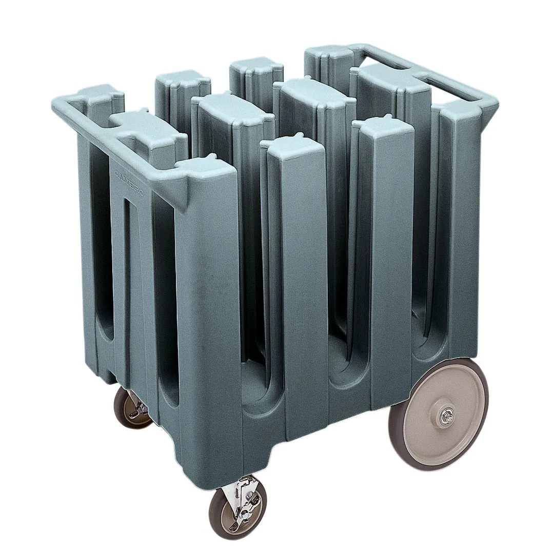 Cambro DC575191 360 Plate Granite Gray Polyethylene Dish Caddy Cart, 32.625W x 23.5L x 31.75H, 6 Column, NSF