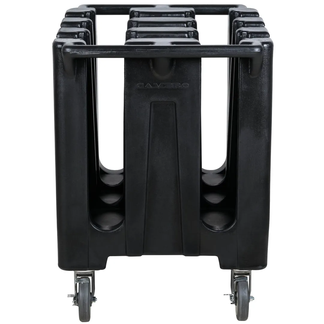 Cambro DC700110 6 Column Black Polyethylene Dish Caddy Cart, 360 Plate Capacity, 32.625"W x 23.5"L x 31.75"H