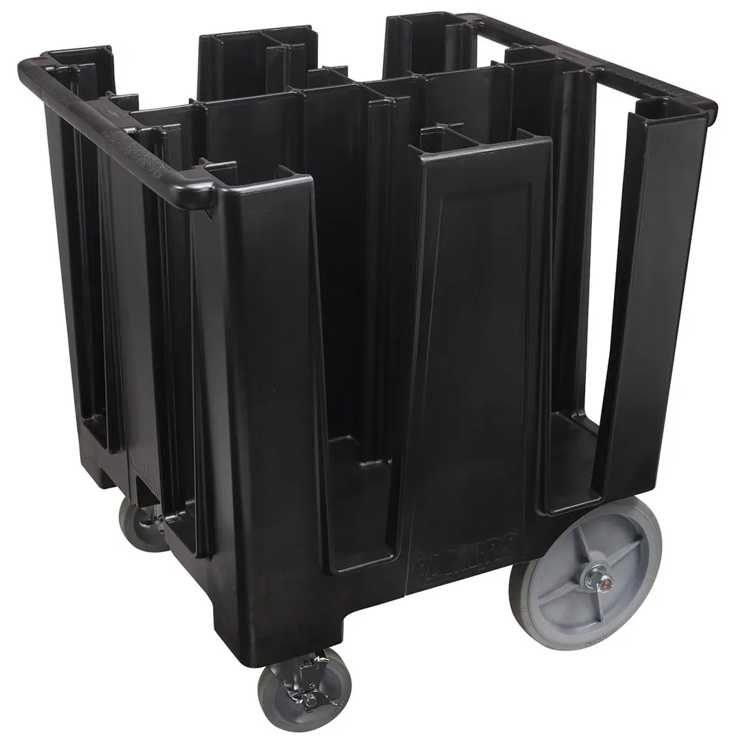 Cambro DCS1125110 Black Versa Dish Caddy, 4 Column, 30-39" Height, Polyethylene, 201-400 Plates