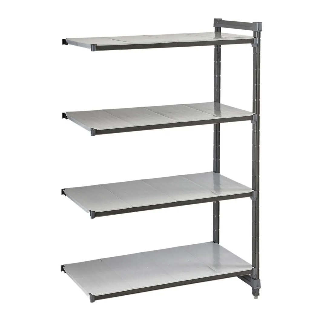 Cambro EXA244284S4480 Camshelving® Elements 4-Shelf Solid Add-On Unit - 24"W x 42"L x 84"H