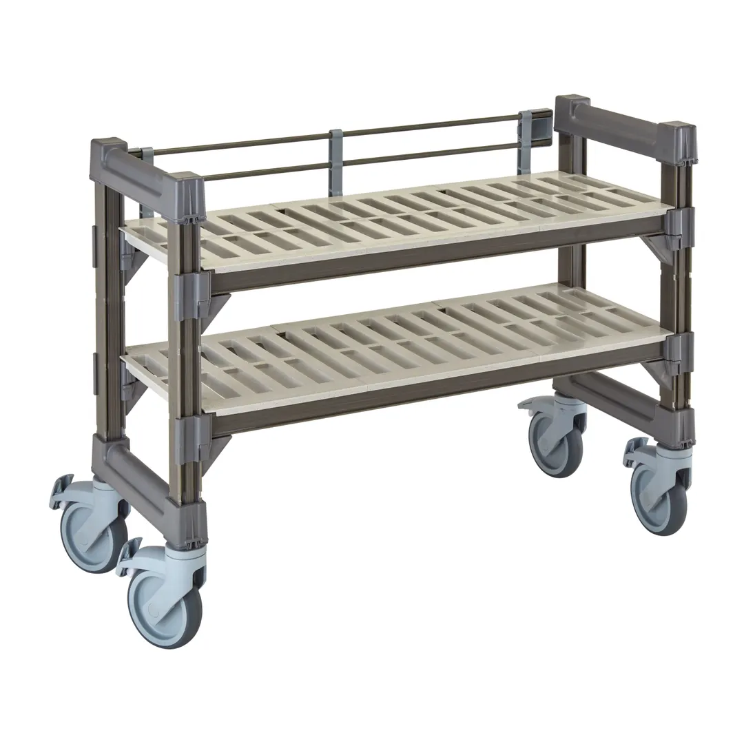 Cambro EXMU144827V2480 Camshelving® Elements Vented 2-Shelf Mobile Shelving Unit - 14" x 48" x 27"
