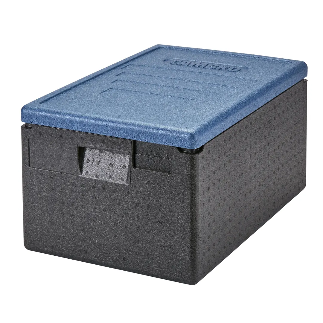 Cambro EPP180CLSW362 Cam GoBox Insulated Food Pan Carrier, 48.6 Qt., Top Load, Black, EPP, 23" L x 18" W x 8" D