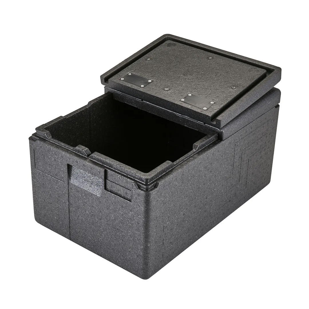 Cambro EPP180FLSW110 Cam GoBox Insulated Food Pan Carrier, 48.6 Qt., Top Load, Black, Polypropylene, 23" Insulated Food Carrier