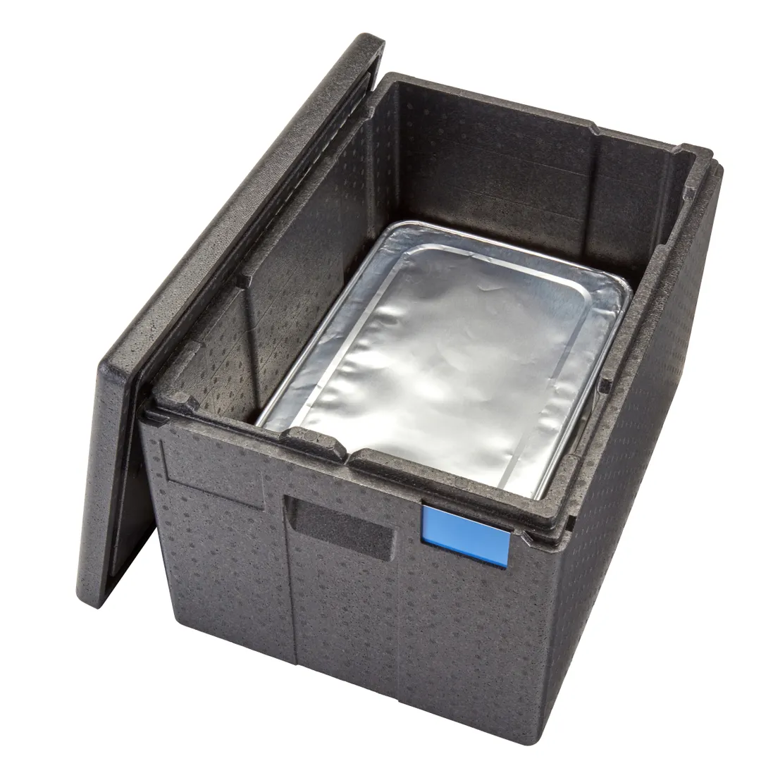 Cambro EPP180XLTSW110 Cam GoBox Insulated Food Pan Carrier, 68.2 Qt., Top Load, Black, EPP Polypropylene, Dishwasher Safe, Stackable