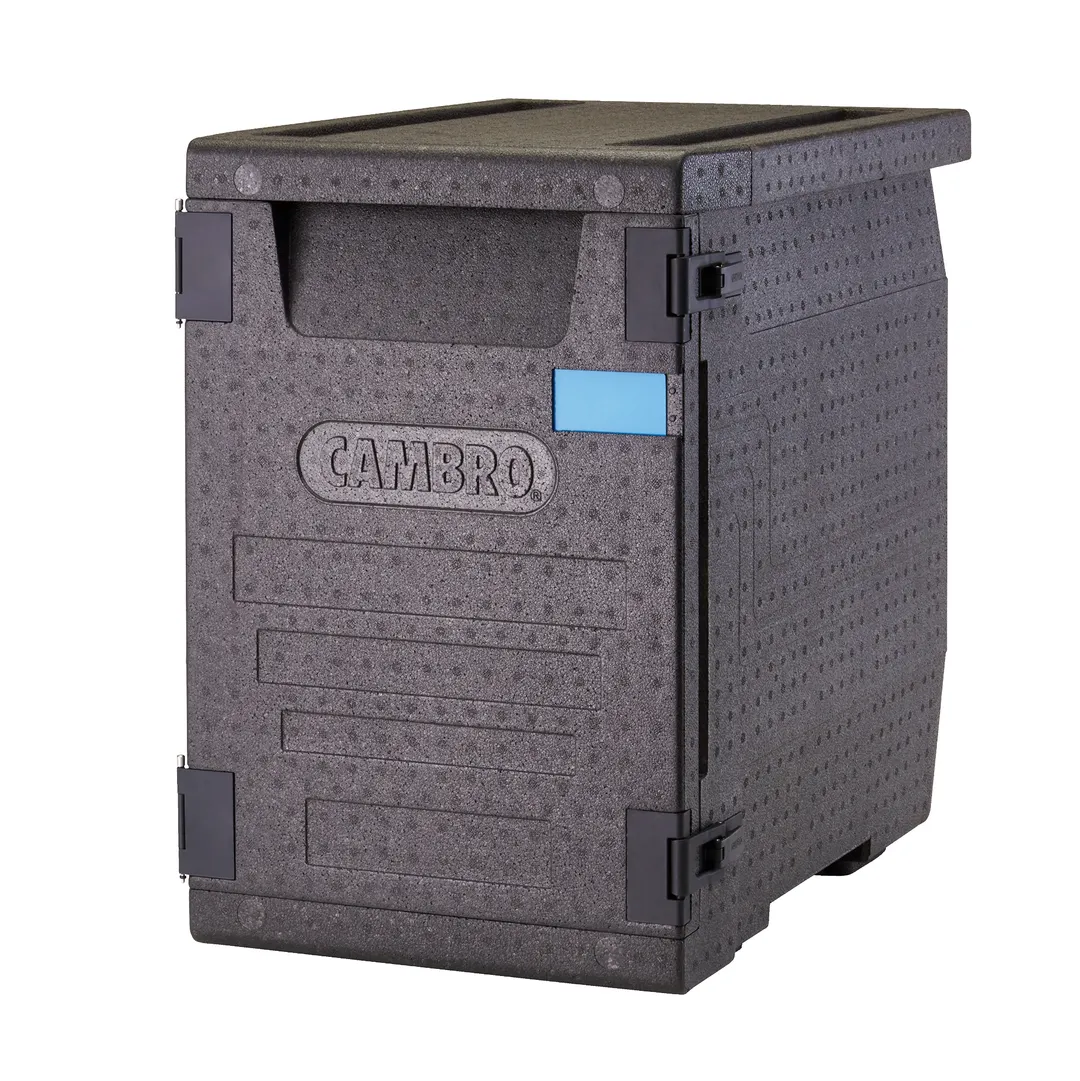 Cambro EPP400110 Cam GoBox® Black Front Loading Insulated Food Pan Carrier w/ 4 Pan Capacity