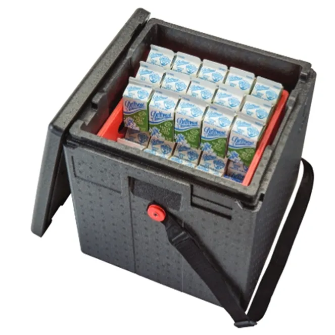 Cambro EPPMBWSTSW110 Cam GoBox Insulated Milk Box, 10.7 gal, Top Load, Black, EPP Polypropylene, Adjustable Web Strap, Ergonomic Handles