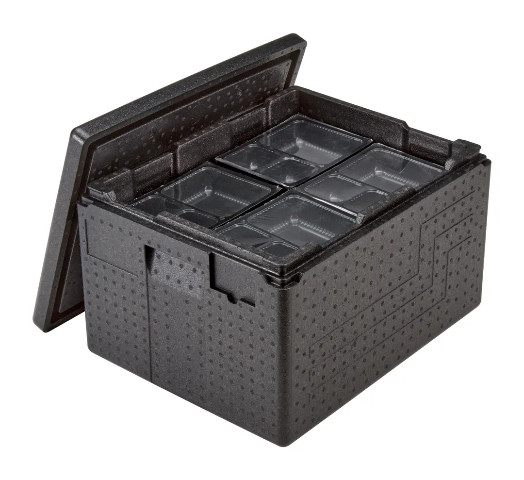 Cambro EPPMTSW110 Cam GoBox Insulated Food Pan Carrier, Top Load, Black, 24 Tray Capacity, EPP Construction