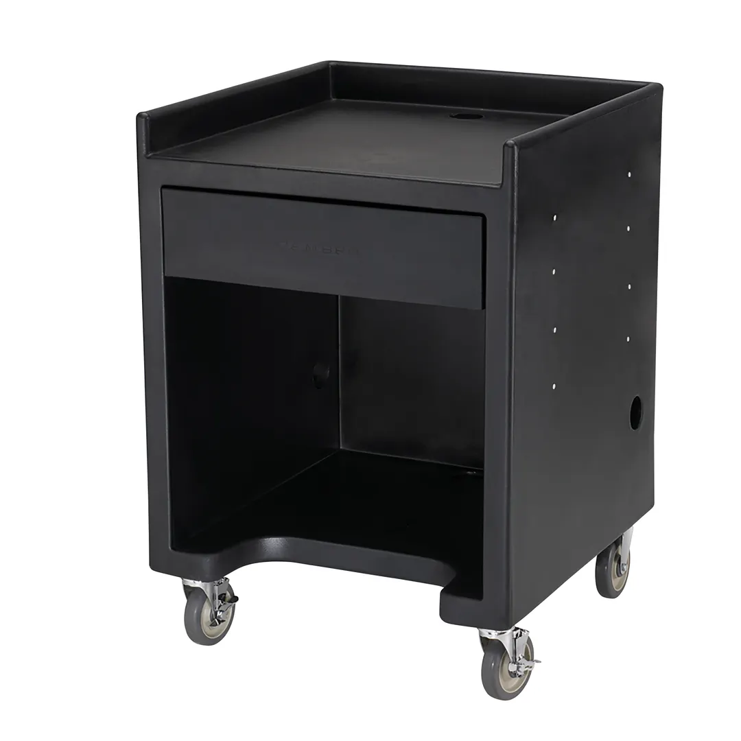 Cambro ES28110 Equipment Stand, 28"W x 28"D x 39"H, Polyethylene, Black, NSF, (4) 5" Casters