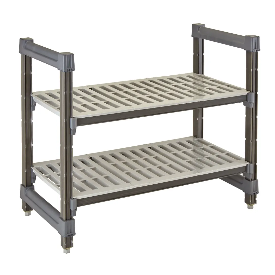 Cambro EXU183630V2480 Camshelving Elements Stationary Starter Unit, 18W X 36L X 30H, 2-Tier, Brushed Graphite