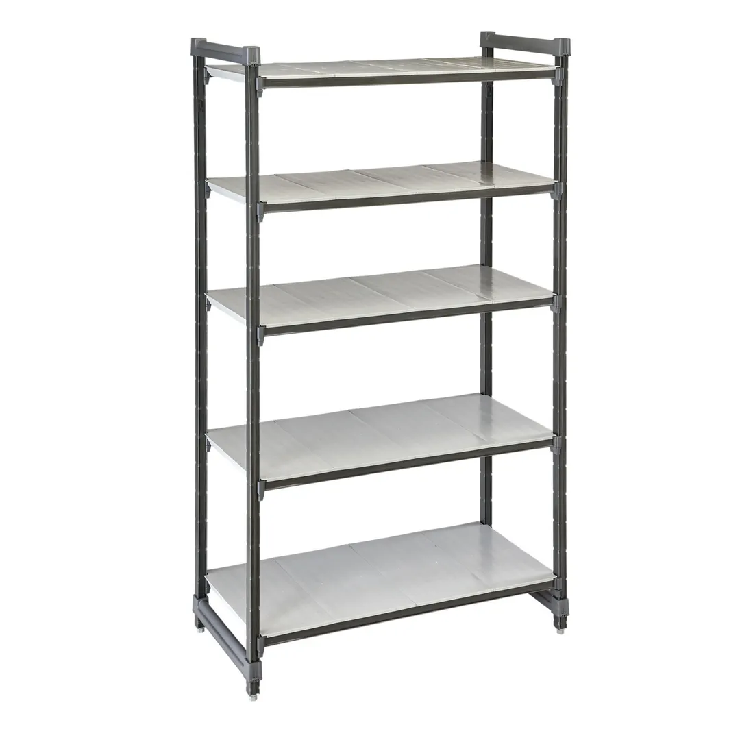 Cambro EXU246084S5480 Camshelving® Elements 5-Shelf Solid Starter Shelving Unit - 24'' x 60'' x 84''