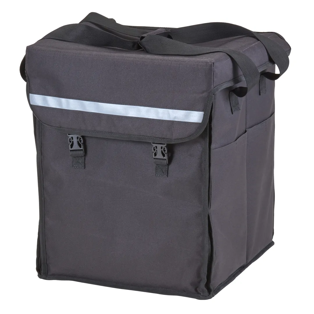 Cambro GBBP151417110 GoBag Delivery Backpack, Large 15"x14"x17", Folding, Velcro Lid, Side Straps, Nylon, Black, Insulated