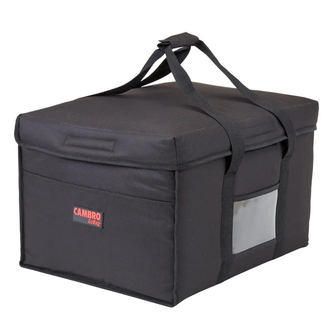 Cambro GBD181412110 GoBag Delivery Bag, Jumbo, 18x14x12 inches, Black Nylon, Velcro Lid, Adjustable Strap, High Density Insulation