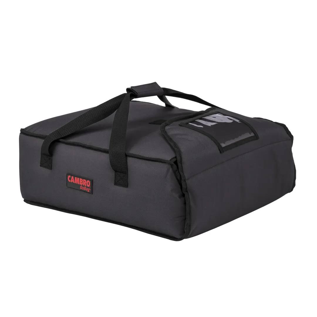 Cambro GBP216110 GoBag Pizza Delivery Bag, 16-1/2" x 18" x 6-1/2", Black Nylon, (2) 16" or (3) 14" Pizza Capacity, Insulated
