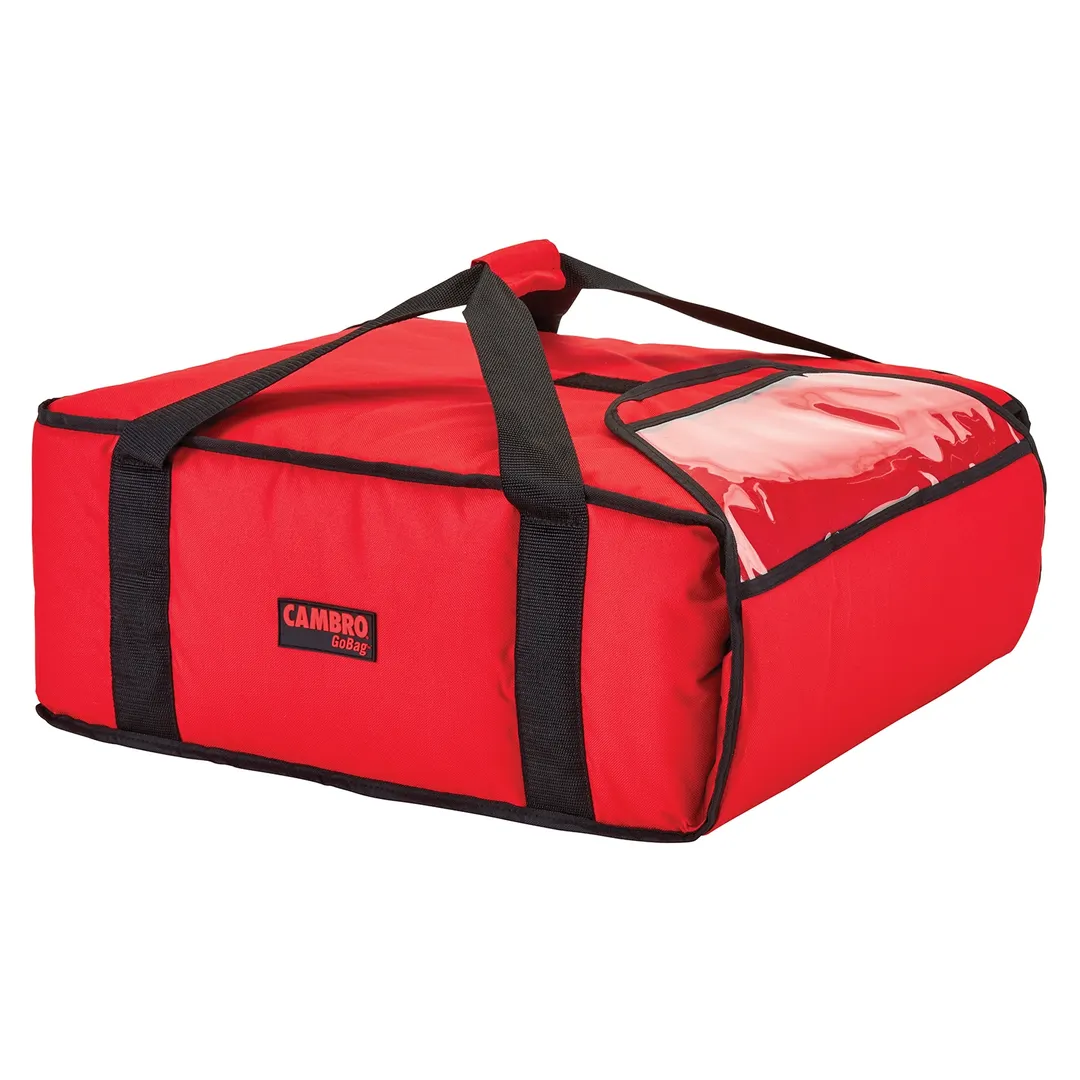 Cambro GBP318521 GoBag Pizza Delivery Bag, 17-1/2" x 20" x 7-1/2", Red, Nylon Exterior, High Density Insulation, Machine Washable