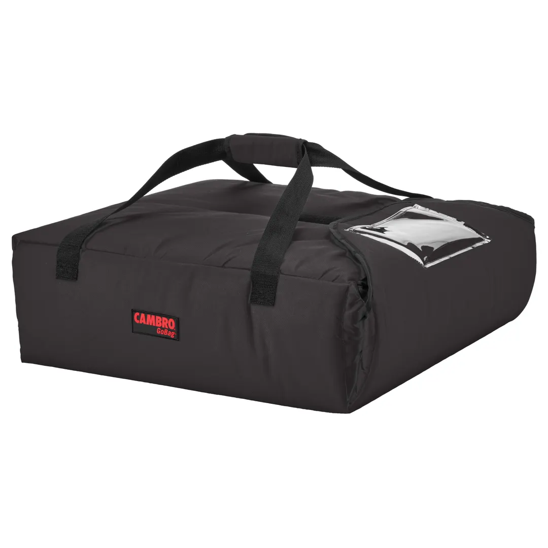 Cambro GBPP318110 GoBag Premium Pizza Delivery Bag, 19"x20"x9", Nylon, Black, 3-4 Pizza Capacity, Insulated, Made in USA