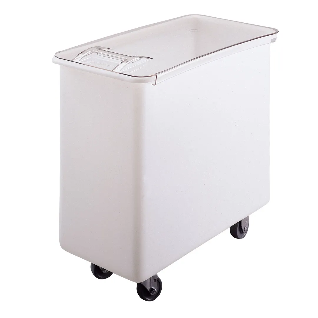 Cambro IB36148 Mobile Ingredient Bin, 34‑Gallon White PE with Sliding Cover, 4 3″ Casters, NSF