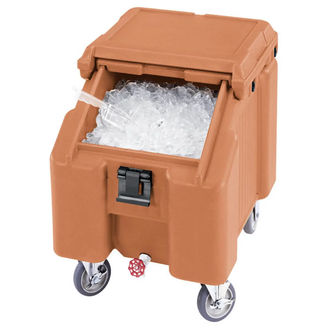 Cambro ICS100L131 Plastic Mobile Ice Bin / Ice Caddy, 100 lb, Dark Brown
