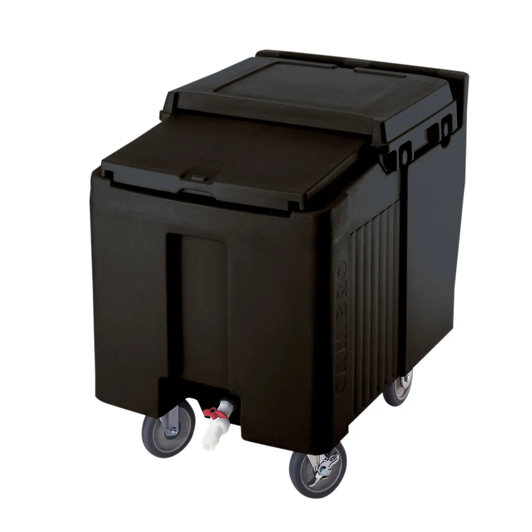 Cambro ICS125L110 Plastic Mobile Ice Bin / Ice Caddy, 125 lb, Black