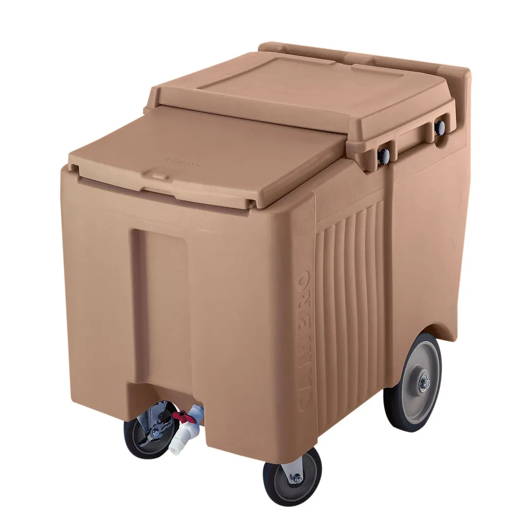 Cambro ICS125L157 Plastic Mobile Ice Bin / Ice Caddy, 125 lb, Coffee Beige