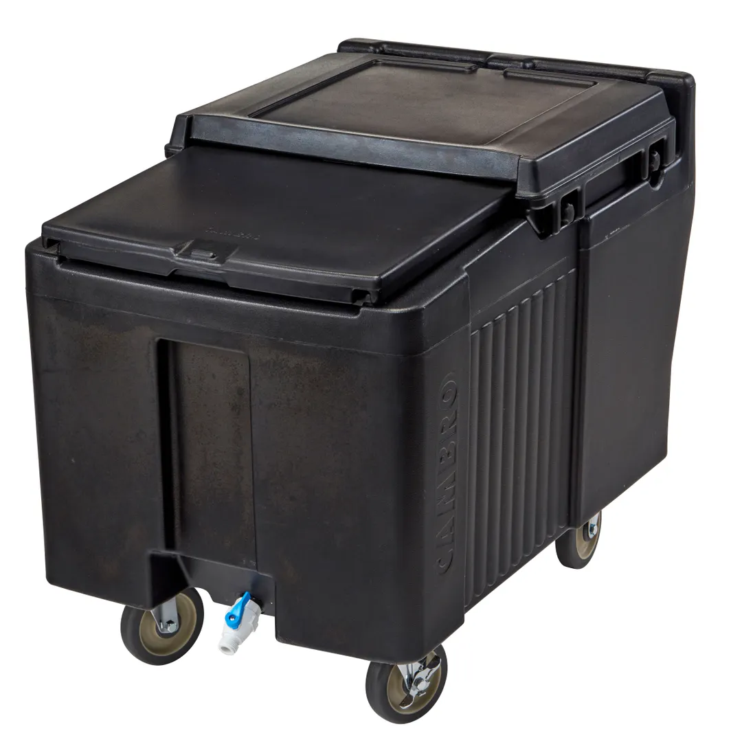 Cambro ICS175L110 Plastic Mobile Ice Bin / Ice Caddy, 175 lb, Black