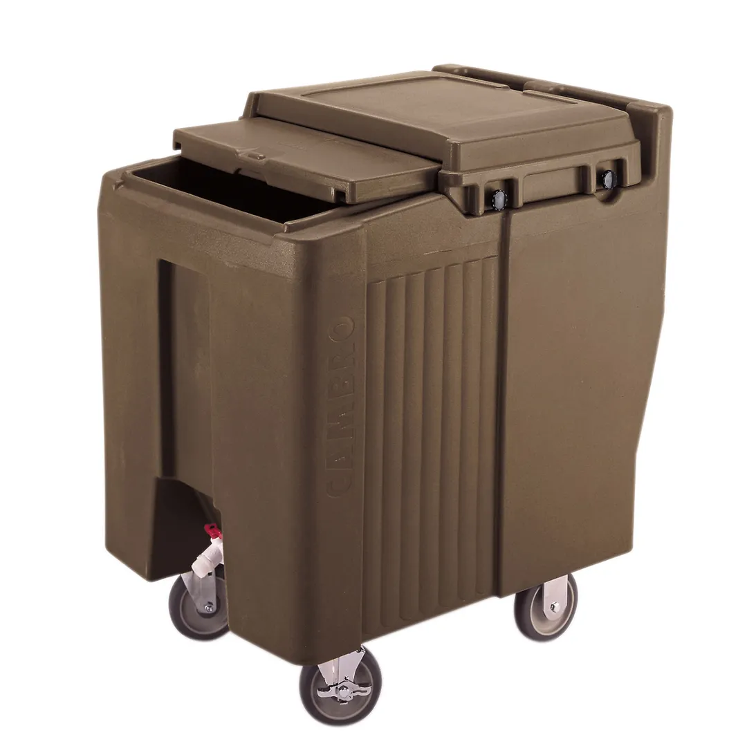 Cambro ICS175L131 Plastic Mobile Ice Bin / Ice Caddy, 175 lb, Dark Brown