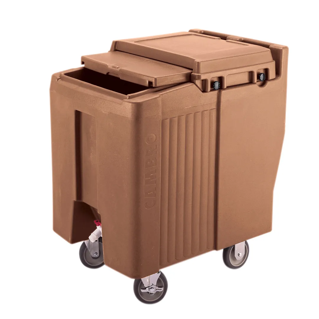 Cambro ICS175L157 Plastic Mobile Ice Bin / Ice Caddy, 175 lb, Coffee Beige