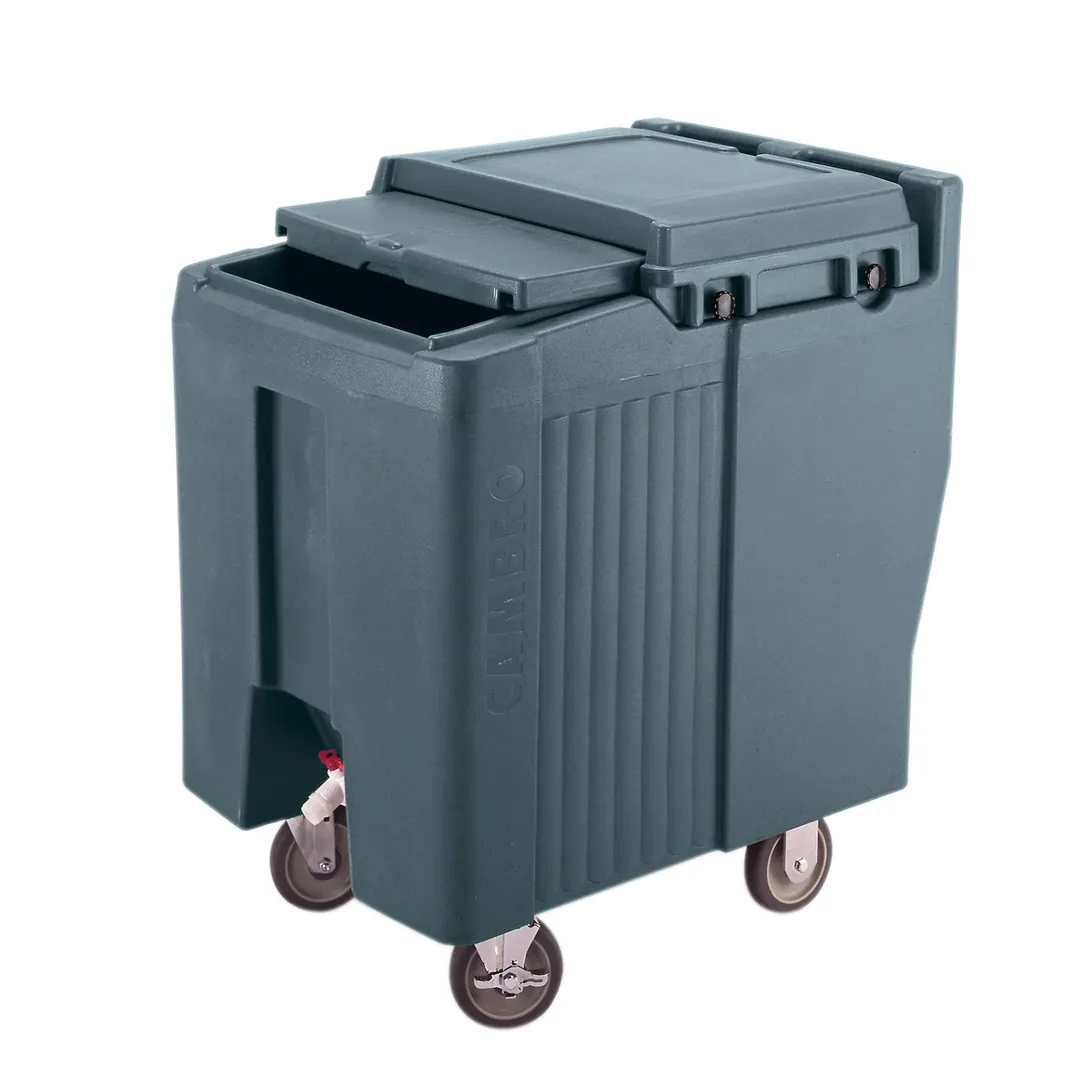 Cambro ICS175L191 Plastic Mobile Ice Bin / Ice Caddy, 175 lb, Granite Gray