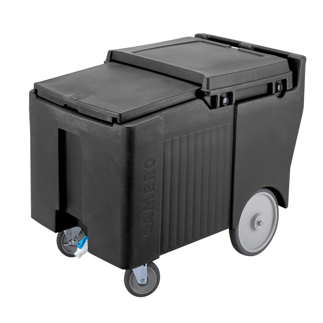 Cambro ICS175LB110 Plastic Mobile Ice Bin / Ice Caddy, 175 lb, Black