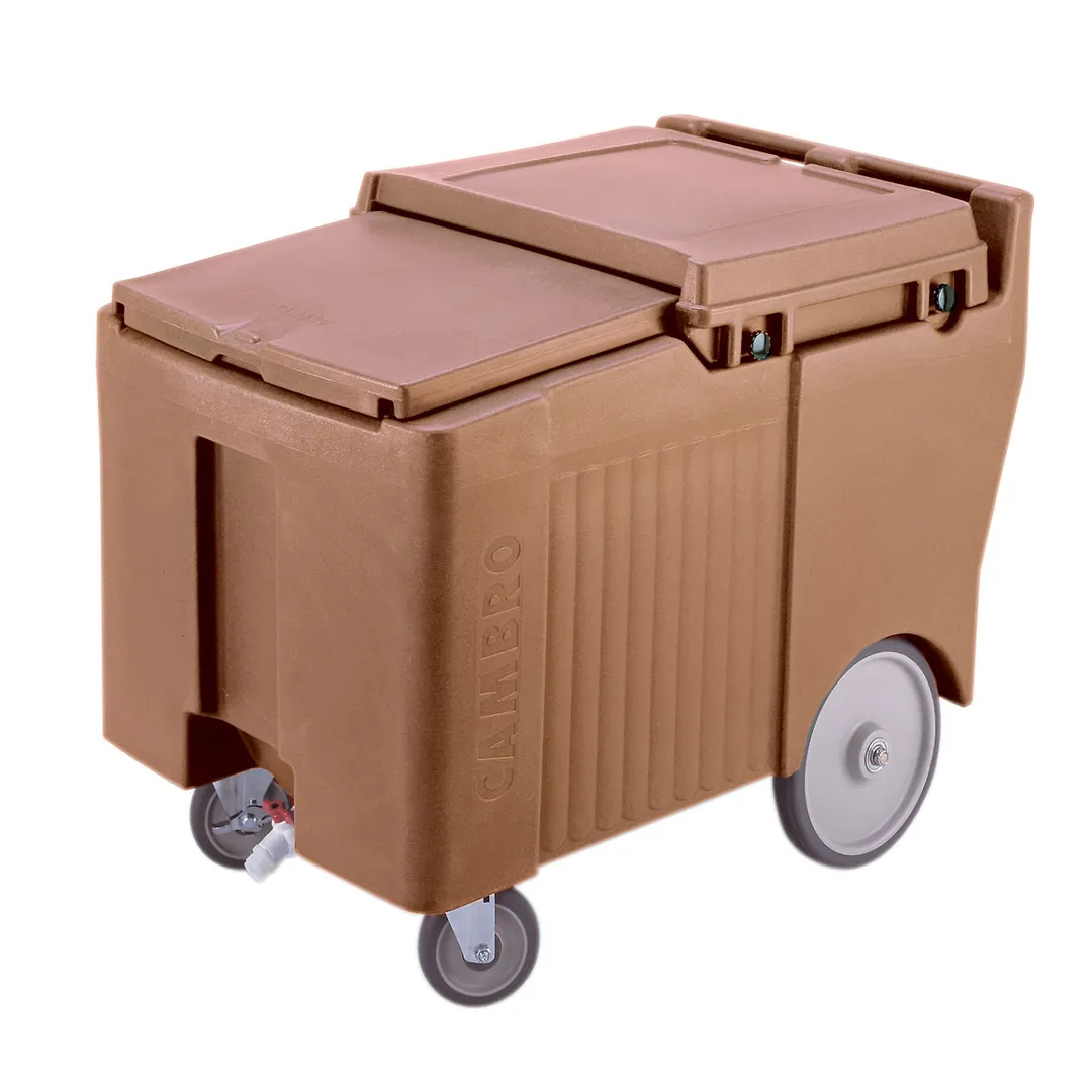 Cambro ICS175LB157 Plastic Mobile Ice Bin / Ice Caddy, 175 lb, Coffee Beige