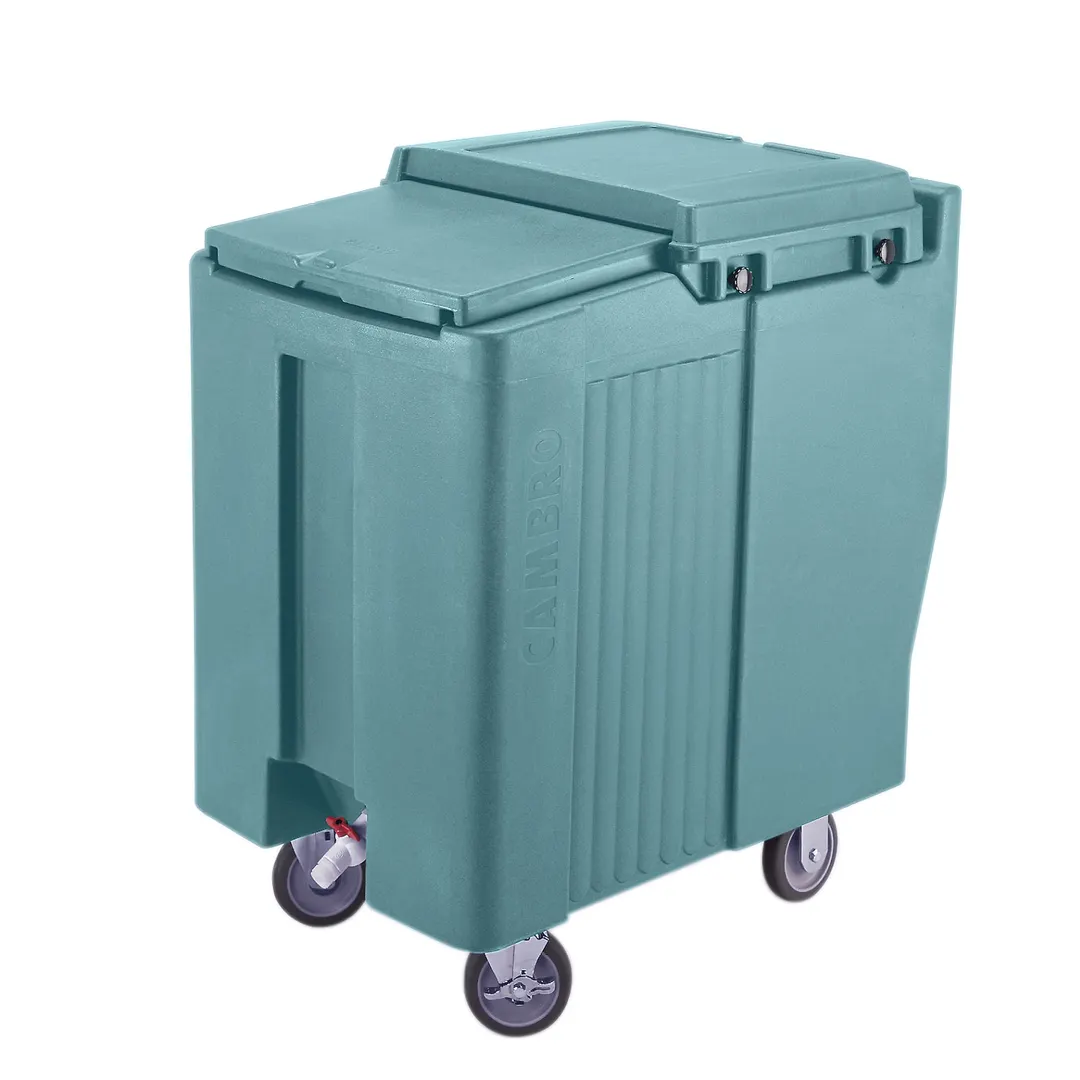 Cambro ICS175T401 Plastic Tall Mobile Ice Bin / Ice Caddy, 175 lb, Slate Blue