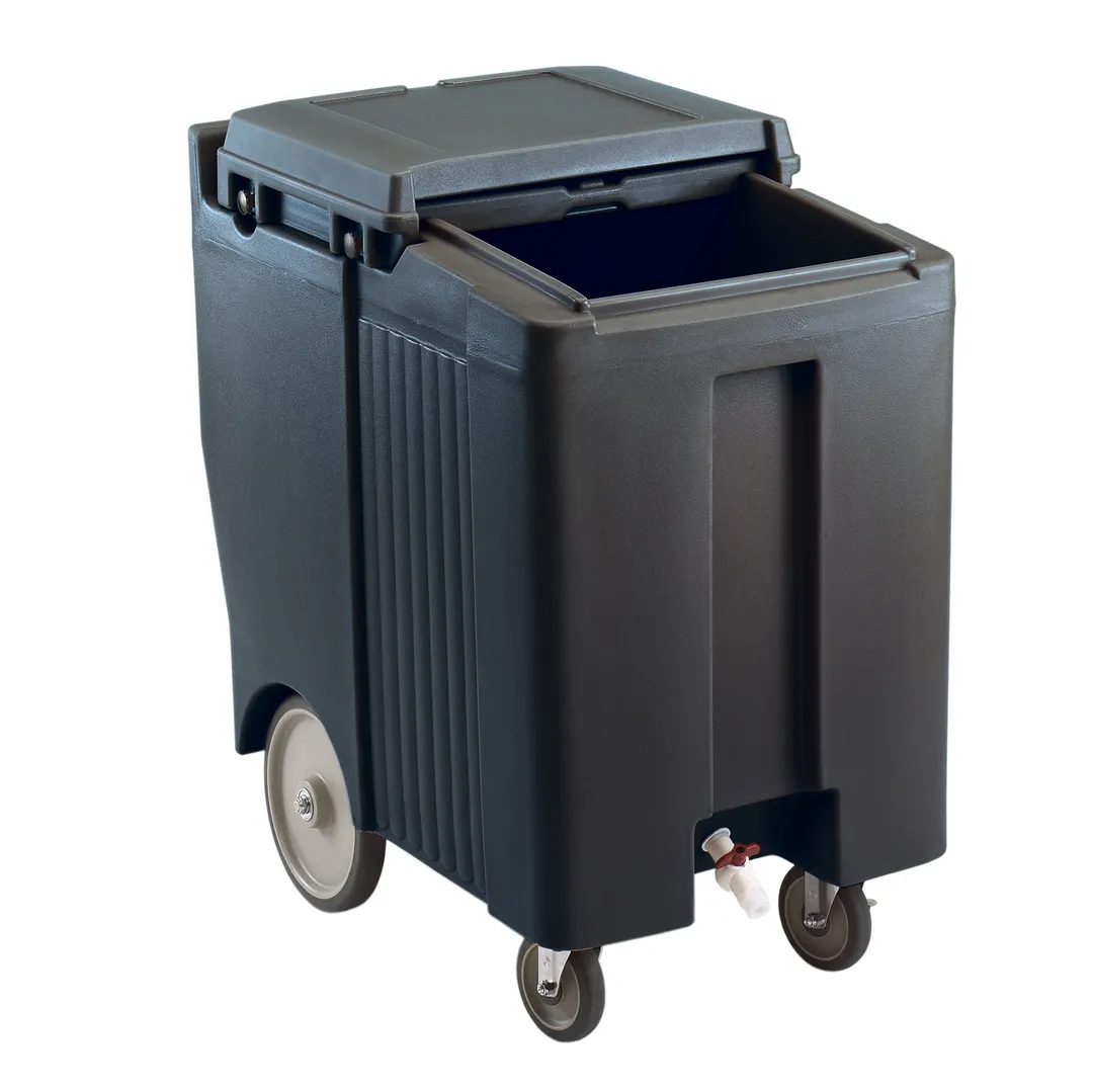 Cambro ICS175TB110 Plastic Tall Mobile Ice Bin / Ice Caddy, 175 lb, Black