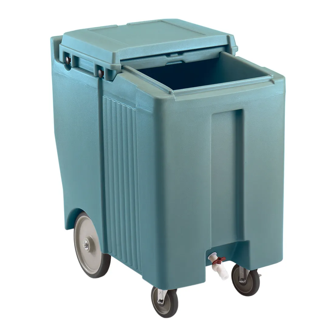 Cambro ICS175TB401 Plastic Tall Mobile Ice Bin / Ice Caddy, 175 lb, Slate Blue