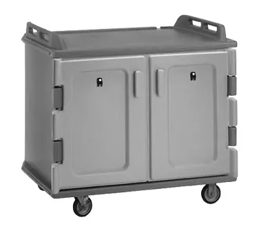 Cambro MDC1418S20615 Slate Blue 20 Tray Meal Delivery Cart w/ 2 Compartments