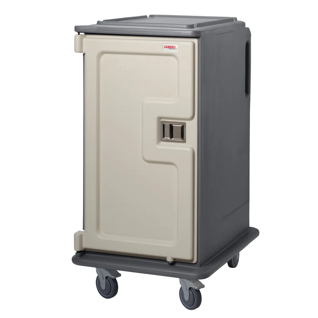 Cambro MDC1418T16191 Granite Gray 16 Tray Meal Delivery Cart w/ 2 Compartments