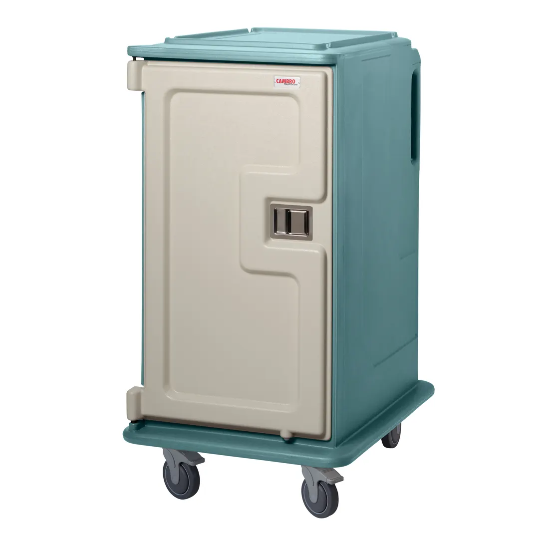 Cambro MDC1418T16401 Slate Blue 16 Tray Meal Delivery Cart w/ 2 Compartments