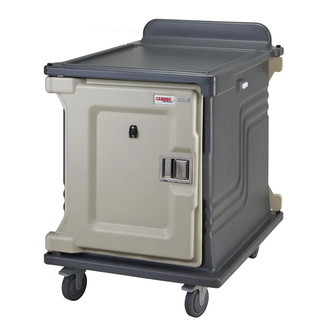 Cambro MDC1520S10D191 Granite Gray 10 Tray Dual Access Meal Delivery Cart w/ 2 Doors
