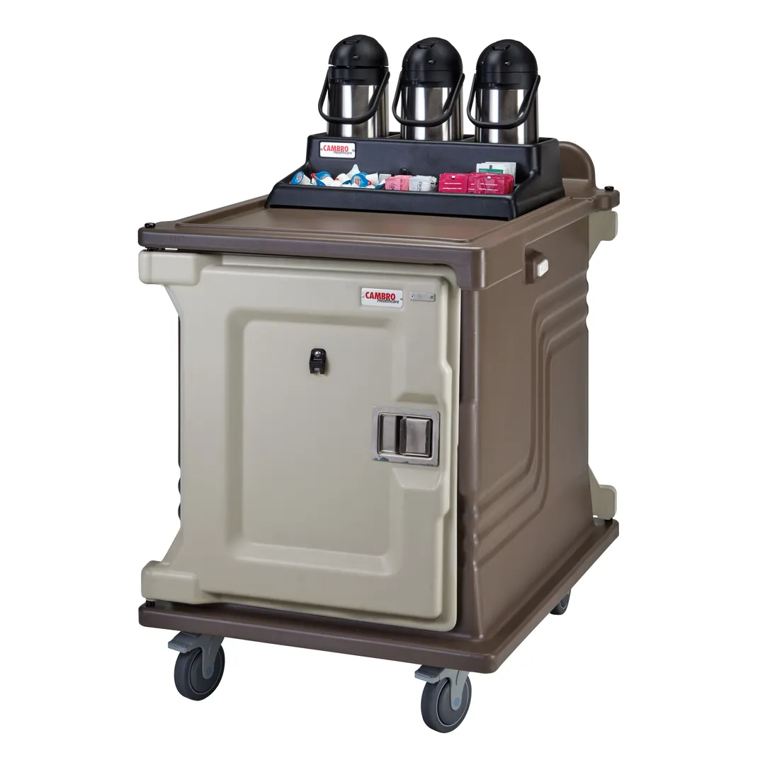 Cambro MDC1520S10D194 Granite Sand 10 Tray Dual Access Meal Delivery Cart w/ 2 Doors