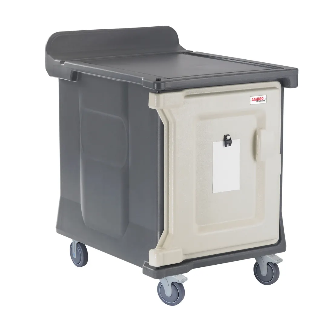 Cambro MDC1520S10DH191 Granite Gray 10 Tray Dual Access Meal Delivery Cart w/ 2 Doors