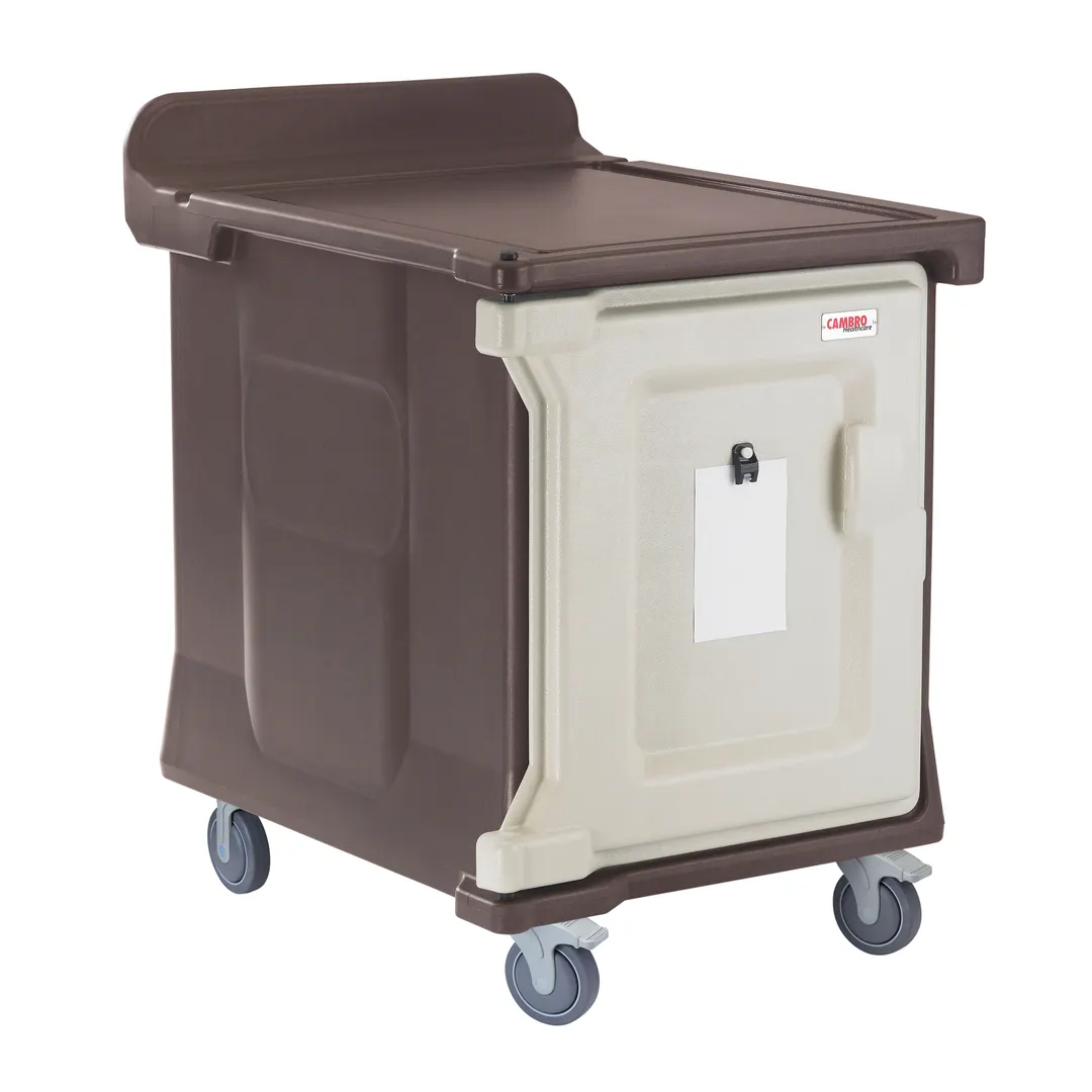 Cambro MDC1520S10DH194 Granite Sand 10 Tray Dual Access Meal Delivery Cart w/ 2 Doors
