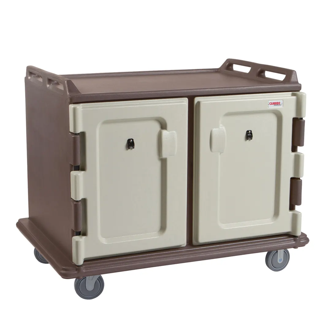 Cambro MDC1520S20194 Granite Sand 20 Tray Meal Delivery Cart for 15" x 20" Trays
