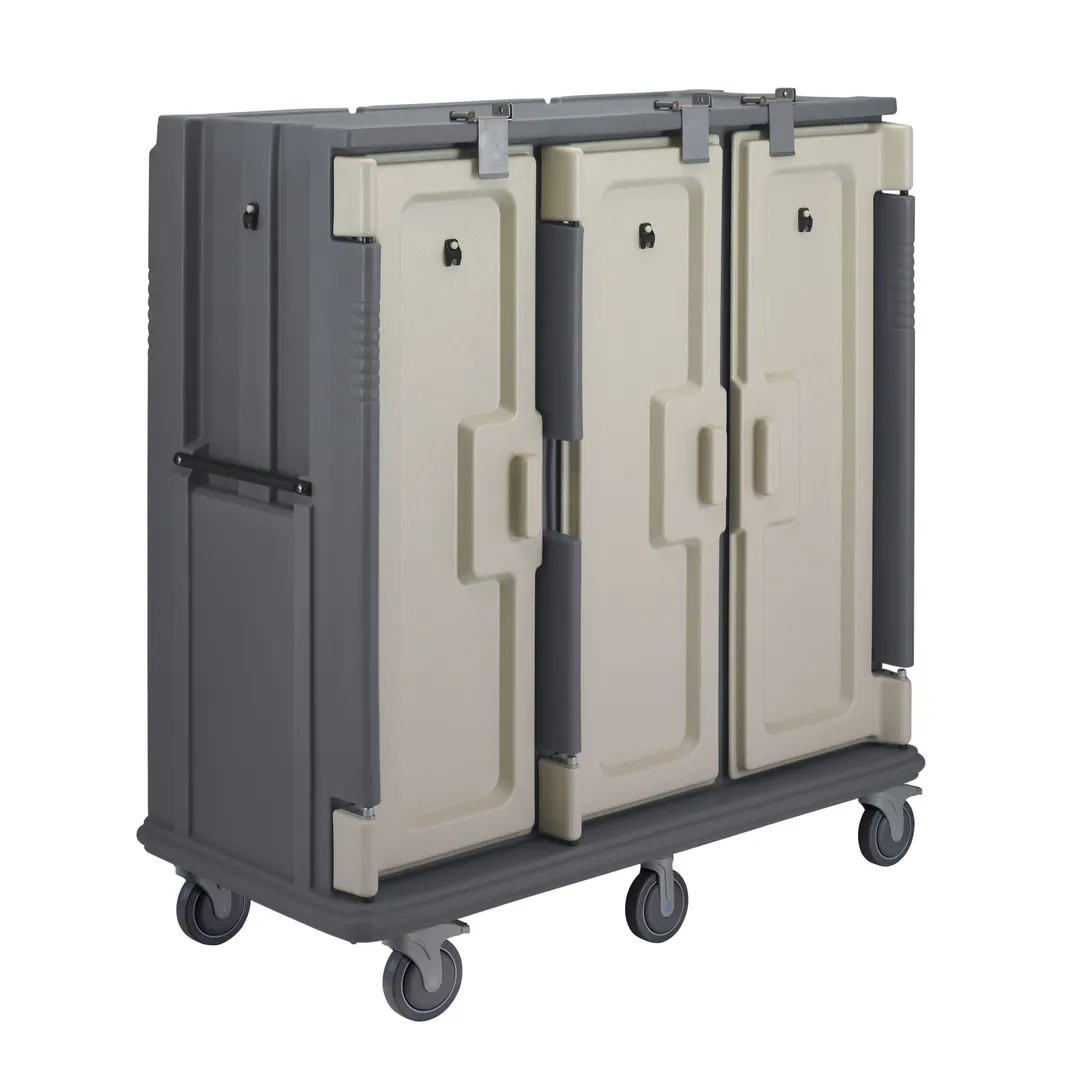Cambro MDC1520T30191 Granite Gray 30 Tray Meal Delivery Cart w/ 3 Compartments