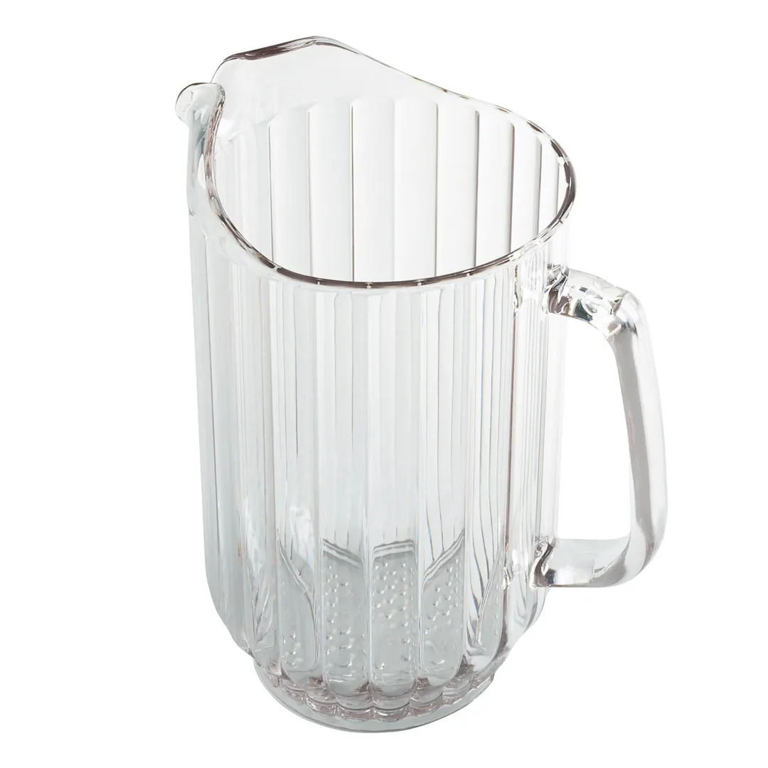 Cambro P600CW135 Camwear Pitcher, 60 oz Clear Poly, 6‑3⁄4" Dia x 8" H, Thumb‑Grip, Dishwasher Safe